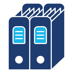 Archives Icon In Blue Monochrome Flat Design, Vector Illustration