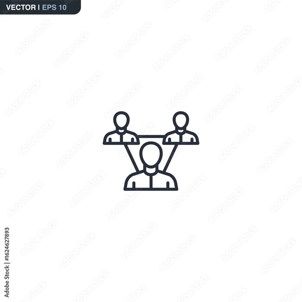 Poster group, linear style sign for mobile concept and web design