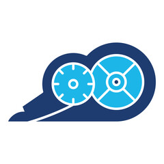 Correction Tape Icon In Blue Monochrome Flat Design, Vector Illustration