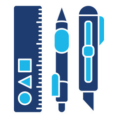 Creative Icon In Blue Monochrome Flat Design, Vector Illustration