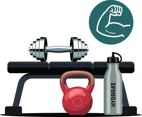 Isolated metal dumbbells, essential gym fitness equipment for sport exercise and training, on a white background
