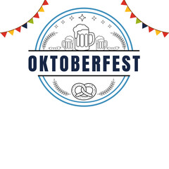Oktoberfest Event Background Design for Seasonal Promotions and Bar Advertisements. Autumn-themed Oktoberfest backdrop with beer, pretzels, and festive layout. Ideal for bar advertising and event.