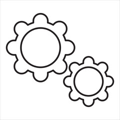 Gear icon outline vector
