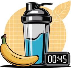 Cartoon vector illustration of various beverage icons: coffee cups, milk cartons, water bottles, and metal drink cans