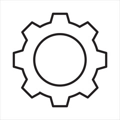 Gear icon outline vector