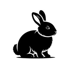 Happy Fluffy Rabbit Cartoon Vector Illustration