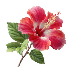 Fototapeta premium Vibrant hibiscus flower tropical garden botanical natural environment nature concept isolated on transparent background