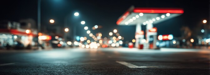 Blurred night view of a gas station (2)
