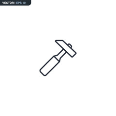 Hammer, linear style sign for mobile concept and web design