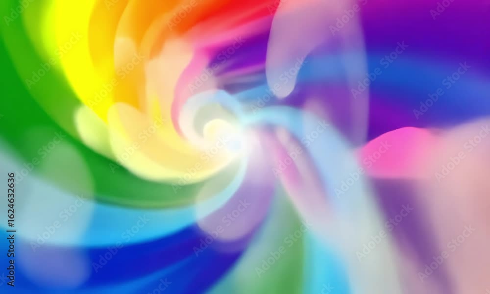Poster abstract swirl of vibrant colors radiating from a bright center point in a dynamic composition