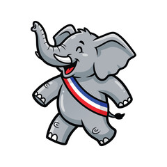 Animated elephant character with cheerful expression and decorative