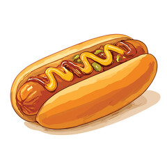 hot dog with white background