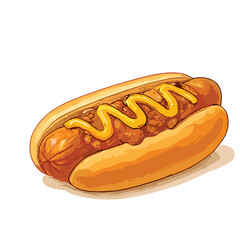 hot dog with mustard
