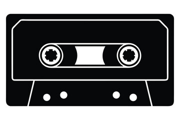 cassette tape vector icon silhouette