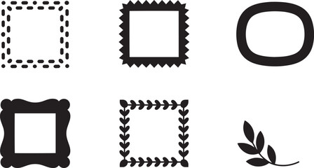 Assorted Decorative Frames and Botanical Element Collection for Graphic Design Projects and Creative Layouts