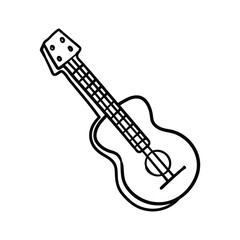 Fototapeta premium Handdrawn Line Art Acoustic Guitar Illustration.