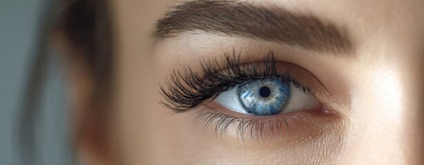Obraz premium The mesmerizing blue eye showcasing intricate details and captivating beauty.