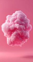 Obraz premium Pink fluffy cloud on pink background