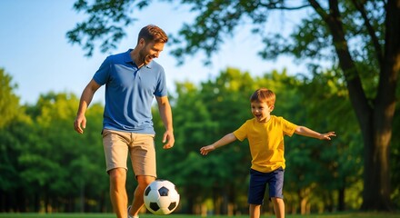 Obraz premium A beautiful, photorealistic image of a joyful father lying on the floor and lifting his laughing daughter into the air like an airplane.