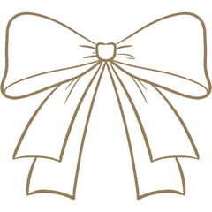 Brown Outline cute bow ribbon for coloring decoration celebrating party gift valentine coquette love