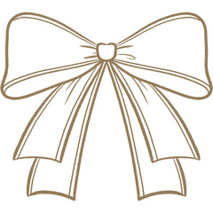 Brown Outline cute bow ribbon for coloring decoration celebrating party gift valentine coquette love