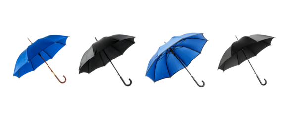 set of umbrella isolated on a transparent background, in a PNG format	