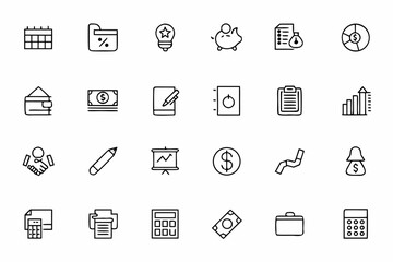 A refined line illustration set dedicated to bookkeeping tools and tasks. Perfect for finance blogs, SaaS dashboards, and corporate materials