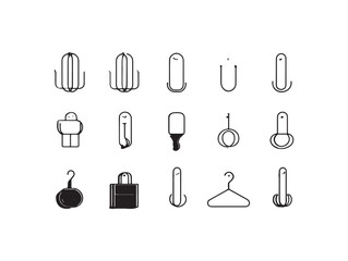 Custom Decorative Wall Hooks Artistic Line Drawing