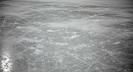 Naklejka premium Ice Surface Texture: A detailed shot of ice surface covered in intricate scratches. The image gives a unique look into textures.