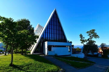 Tromsdalen Church or the Arctic Cathedral (Norwegian: Tromsdalen kirke, Ishavskatedralen) - modern...