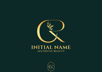 Elegant CR Initial Logo Design for Aesthetic Beauty Brand