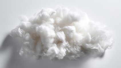Fluffy white fibers, cloud-like