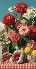 Vibrant floral still life