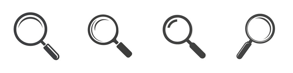 Magnifying Glass Icon Set: Simple Search and Discovery Illustration