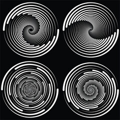 Abstract line circular round spiral shapes, Spiral vortex, vector illustration 
