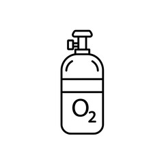 Obraz premium Oxygen tank vector icon for medical use and respiratory support