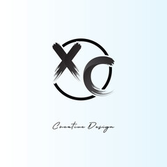 XC Brush Stroke Logo – Modern Artistic Symbol with Ink Texture for Creative Branding & Visual Identity Design