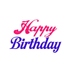 Wish someone a happy birthday with this cute pink and blue greeting for cards or social posts