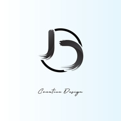 JD Brush Stroke Logo &ndash; Modern Artistic Symbol with Ink Texture for Creative Branding & Visual Identity Design