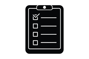mobile app checklist icon vector icon silhouette