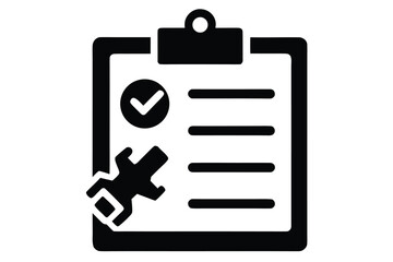 maintenance checklist icon vector icon silhouette