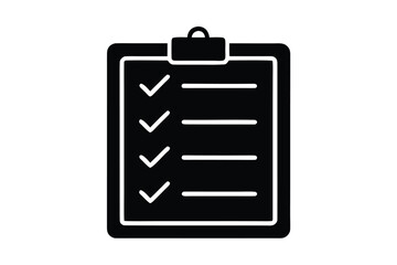 basic checklist icon vector icon silhouette