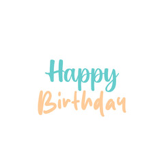 Celebrate with this Happy Birthday greeting card lettering in modern trendy colors for invitations and party decor