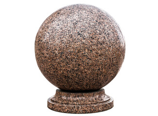 Large Granite concrete ball on white background
