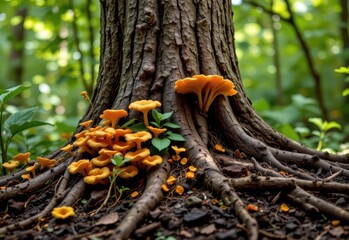 Obraz premium mycorrhizal fungi exchange nutrients and carbon with plants enabling trees to sequester more carbon in their roots and surrounding soil