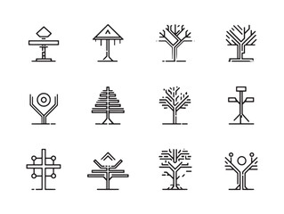 Fototapeta premium Decision Tree Abstract Minimalist Icon