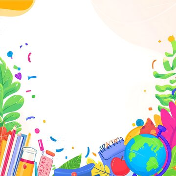 Vibrant back to school illustration template