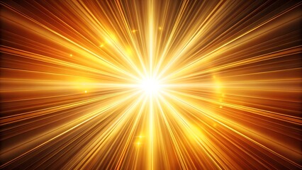 Obraz premium Golden starburst explosion of light and energy with radiating beams and sparkles, creating a vibrant and dynamic abstract background effect