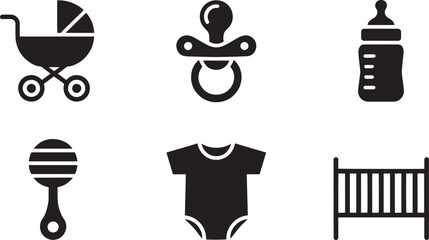 Delightful Baby Icons Collection A Set of Essential Elements for Newborns and Infants Designs