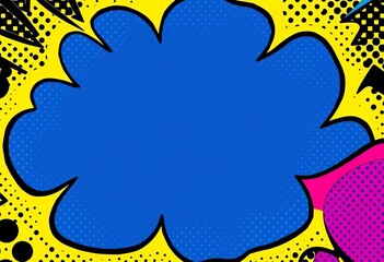 Vibrant retro comic book background with bold halftone dot pattern, psychedelic, vector